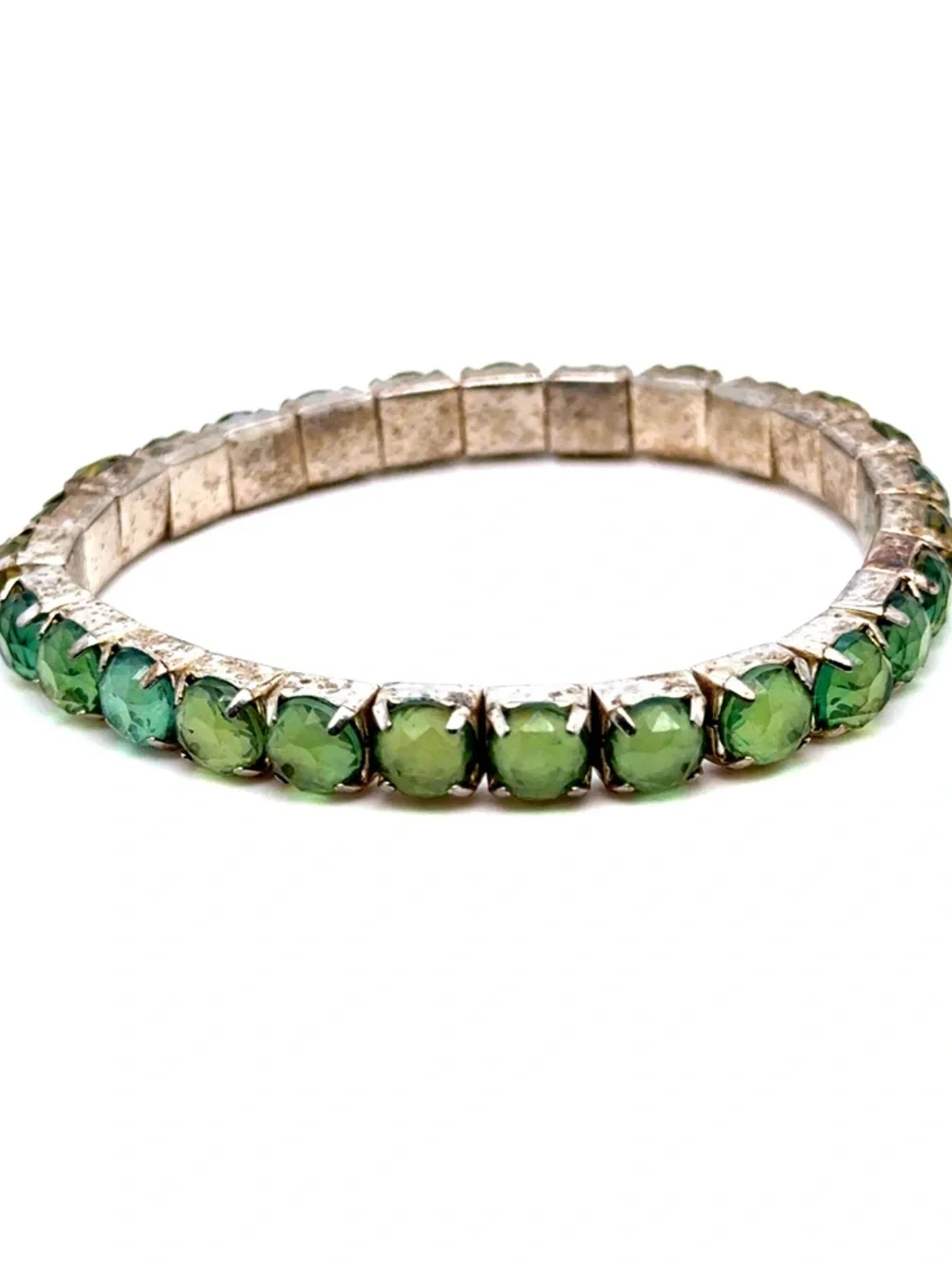 Designer-Inspired Lime Green Crystal Stretch Bracelet Set (E5)‎